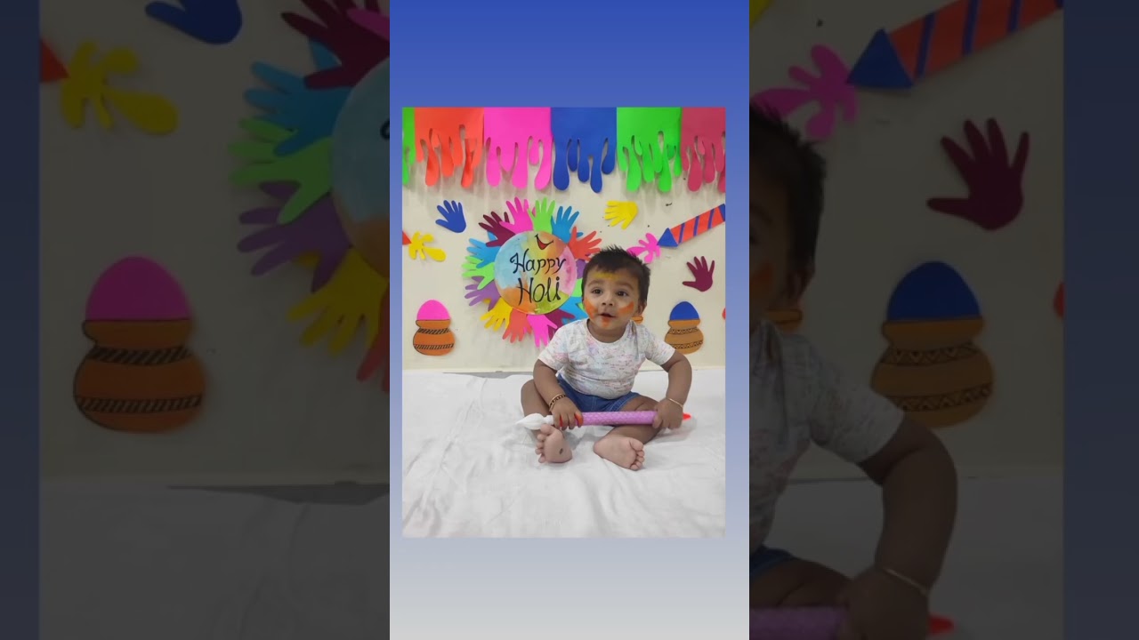 Holi theme baby photoshoot ideas || baby photoshoot ideas at home#shortsviralvideo