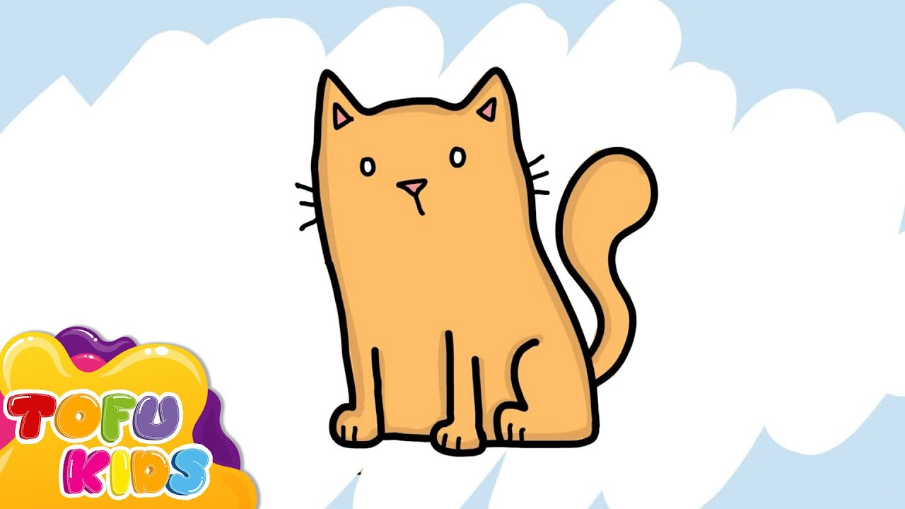 How To Draw a Cat 😻🐈‍⬛🎨🖌️  | Easy to Draw Pictures for Kids | Tofu Kids