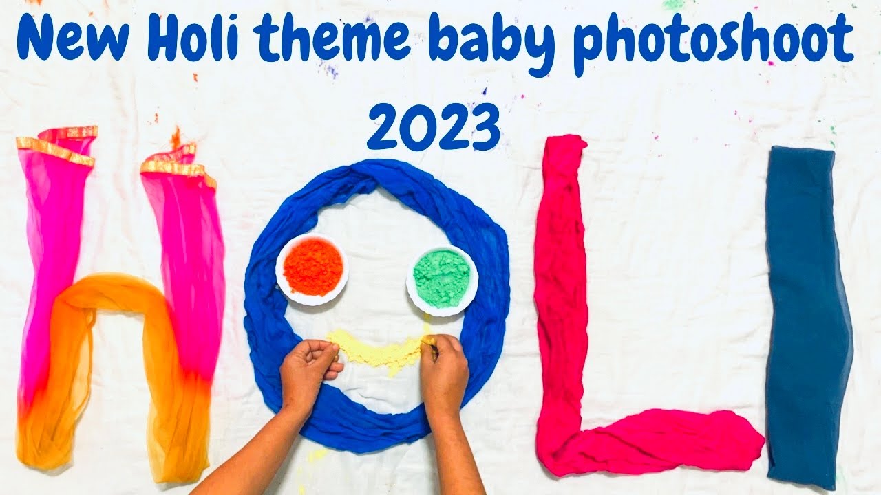New Holi Theme Baby Photoshoot ideas at home |baby photoshoot |baby photography for holi|holi 2023