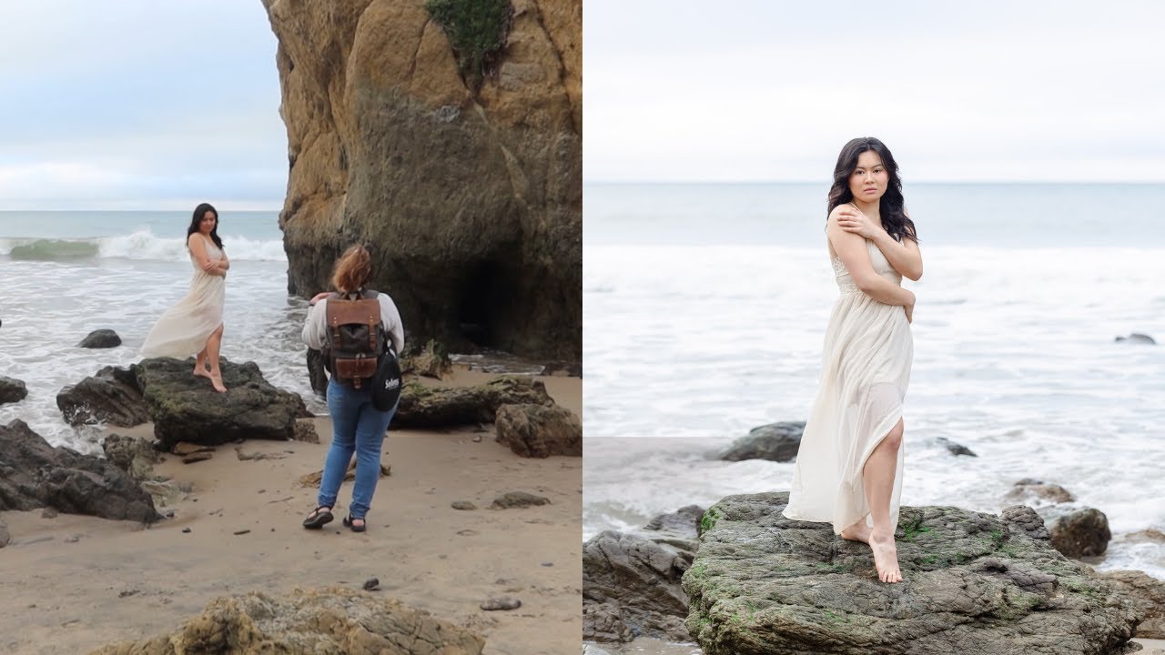 Overcast Natural Light Photoshoot at El Matador Beach in Malibu, CA | Behind the Scenes