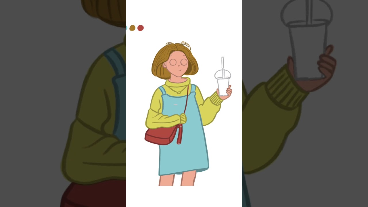 She is enjoying her drink| illustration art | cute portrait using Procreate on iPad #artist #shorts