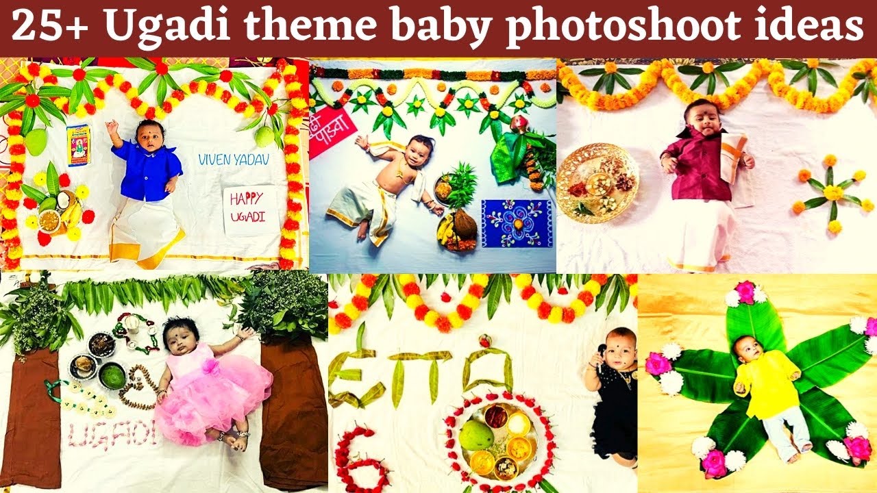 Ugadi theme baby photo shoot ideas|Ugadi theme baby photography ideas|monthly baby photoshoot 2023