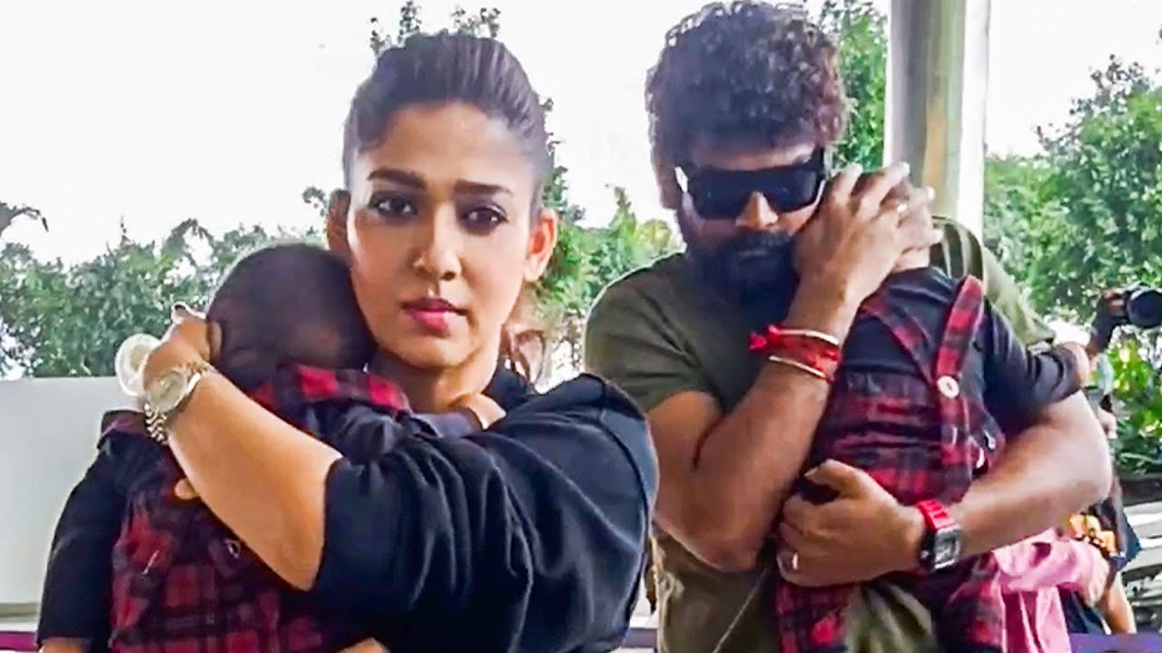 VIRAL : Nayanthara Twin Babies' First Public Appearance 😍 – Uyir & Ulagam | Wikki At Mumbai Airport