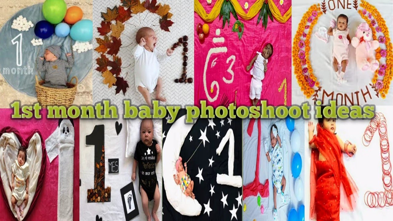 1st month baby photoshoot ideas at home one month theme baby photography ideas🏠