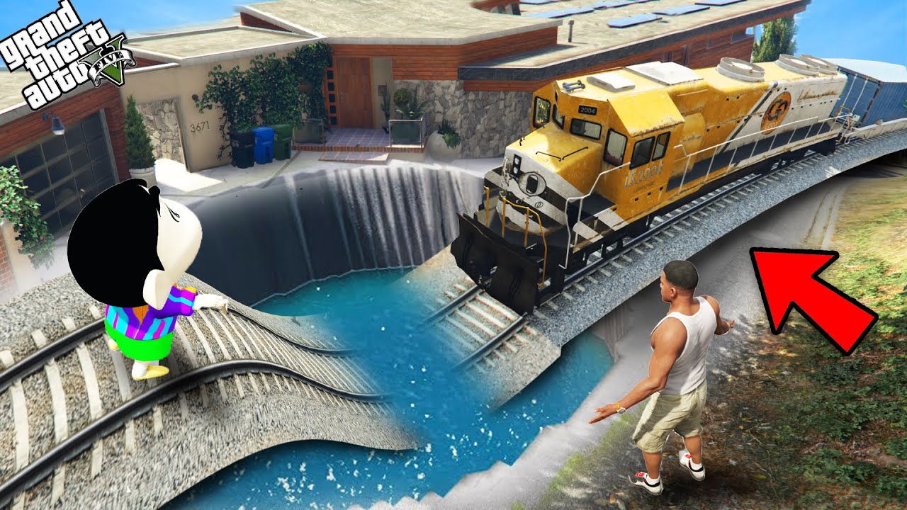 GTA 5 : Franklin Controlling Train To Save Shinchan In GTA 5 ! (GTA 5 Mods)