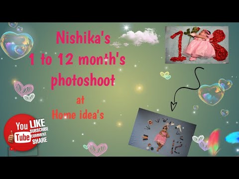 Nishika's 1to12 month photoshoot || baby photoshoot ideas at home || monthly baby photoshoot