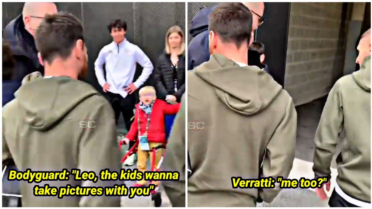 Verratti's reaction when kids only asked for a photo with Lionel Messi