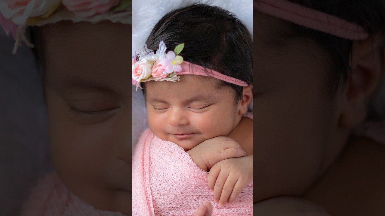 Behind the scenes + Photos with her smile 😍📸❤ #newborn #photography #shorts