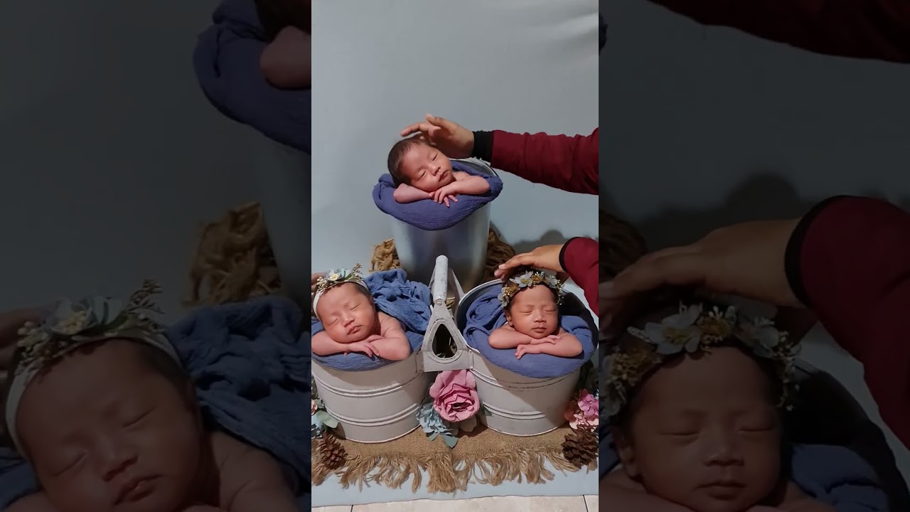 Foto Bayi Kembar 3 (Tiga) Triplet Part 1 #newbornphotography #babyphotography #bayilucu #triplets
