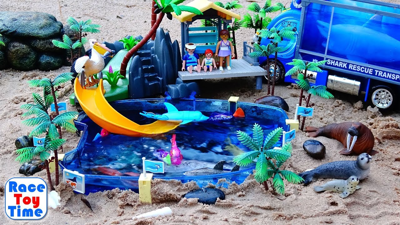 Fun Sea Animals Toys For Kids in the Playmobil Aquarium Playset – Let's Learn Wild Animal Names