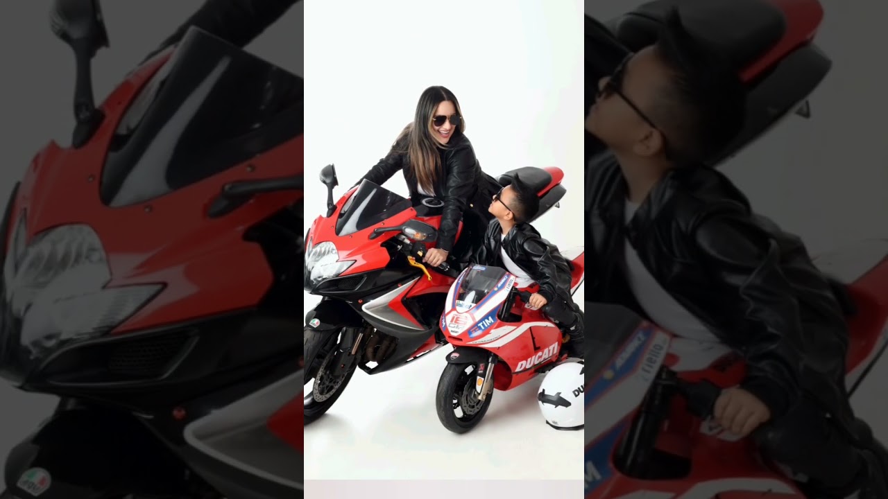 Motorcycle In Studio Photoshoot. Family Photoshoot ideas for Studio session.