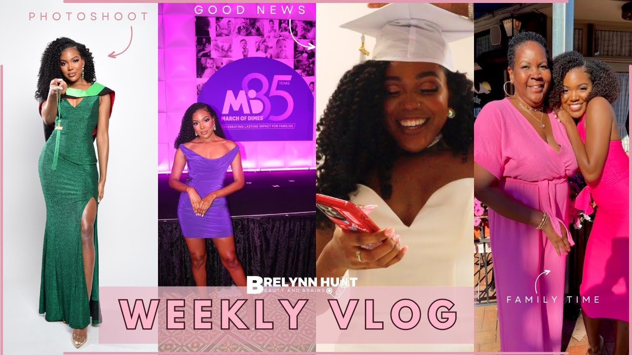 weekly vlog | GOOD NEWS! graduation photoshoot, mother's day tea, gourmet gala | beauty and brains