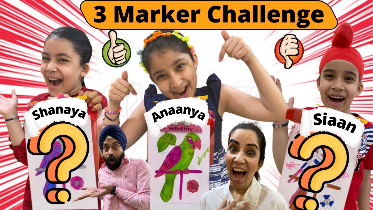 3 Marker Challenge – Anaanya Vs Shanaya Vs Siaan | Ramneek Singh 1313 | RS 1313 VLOGS