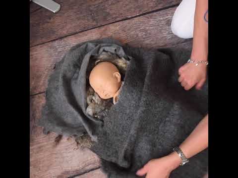 Dark Grey Felted set Newborn Photography Props , Ababa Baby Props Demo video Grey1