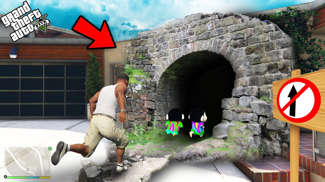 GTA 5 : Franklin Enter In New Secret Tunnel Outside Franklin House Wall in GTA 5 ! (GTA 5 mods)
