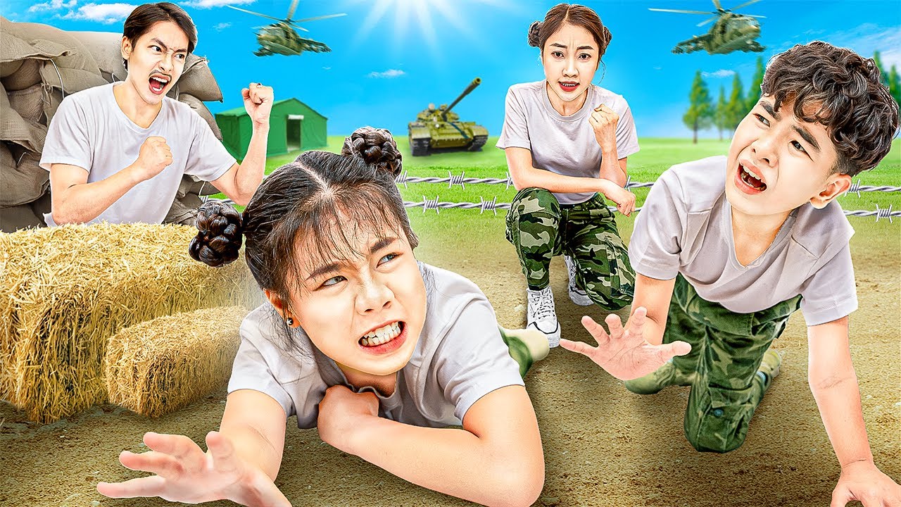 Baby Doll Family Become Soldiers Challenge – Funny Stories About Baby Doll Family