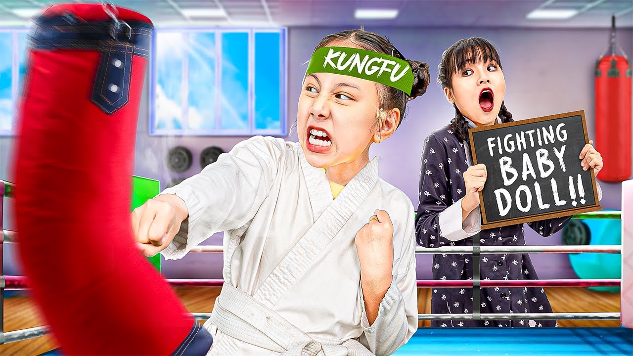 Baby Doll Learns Kungfu From Wednesday Addams – Funny Stories About Baby Doll Family