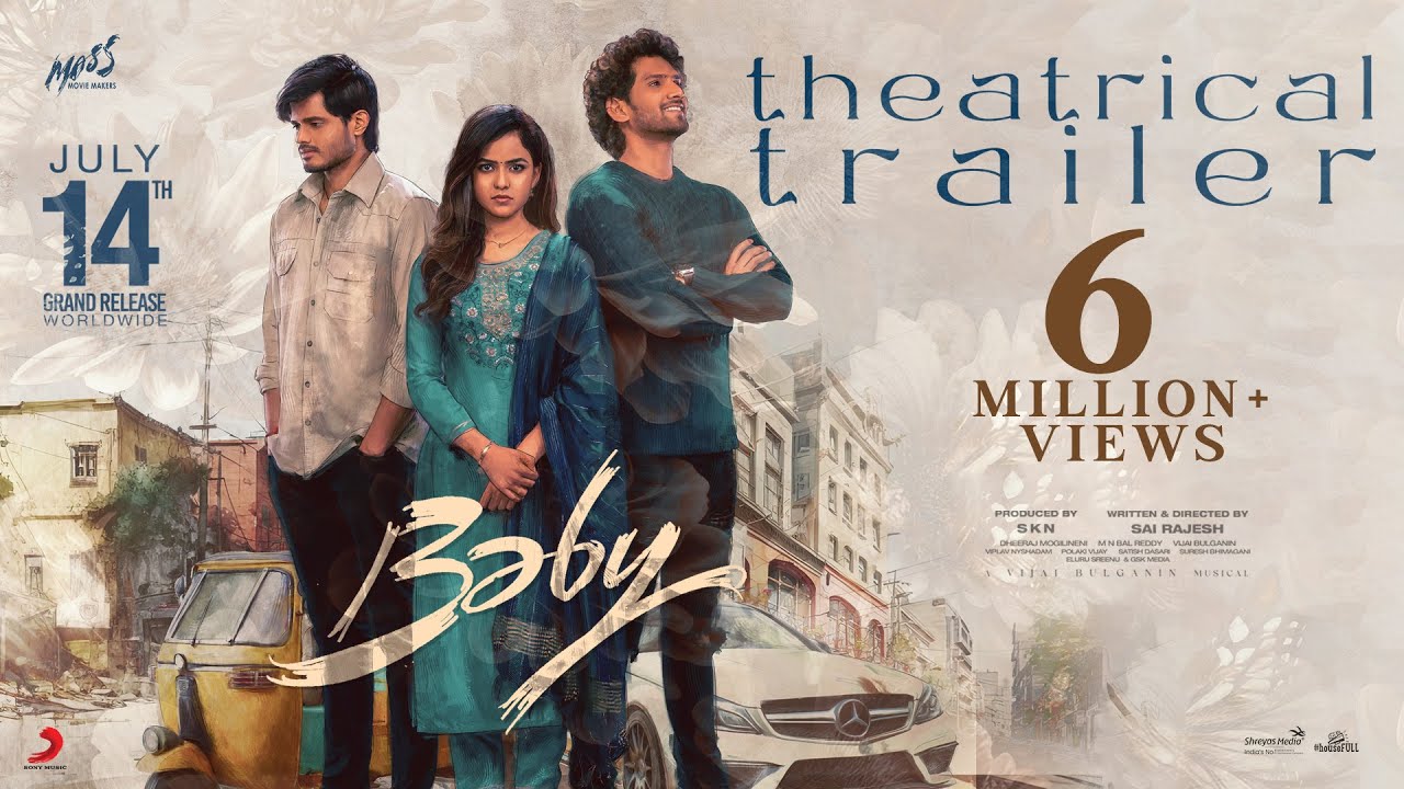 Baby Theatrical Trailer | Anand Deverakonda, Vaishnavi Chaitanya, Viraj Ashwin | Sai Rajesh | SKN