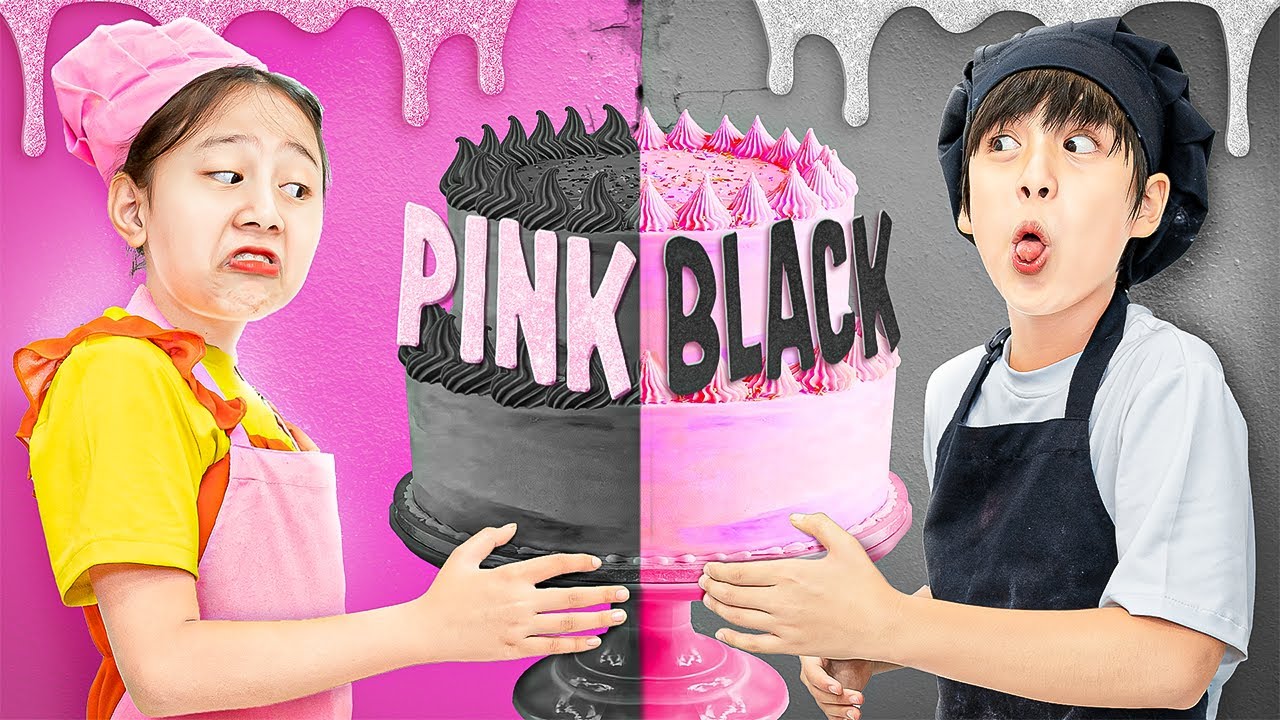 Pink Cake VS Black Cake With Baby Doll & Mike – Funny Stories About Baby Doll Family
