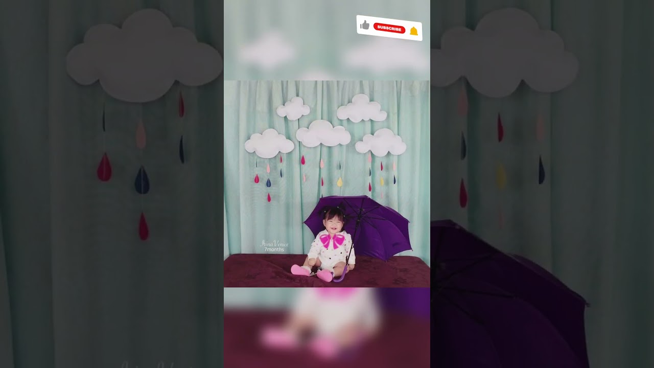 Rain theme baby photoshoot ideas at home #viral #trending #cutebaby #photography #rain #easy