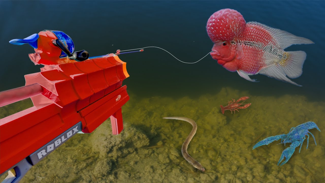 TOY ROBLOX Blaster Catches COLORFUL FISH For My Aquarium.