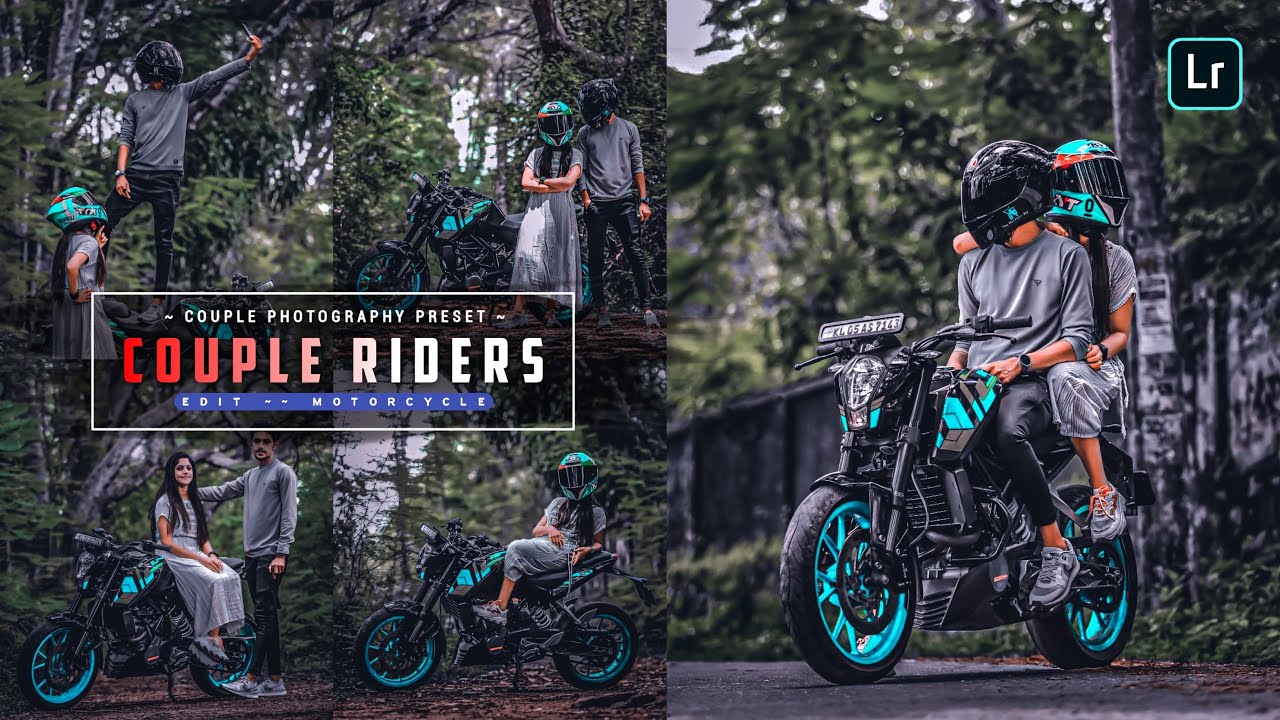 How to Edit Outdoor Portrait Photos of a Young Couple on a Motorcycle – Couple Riders Presets