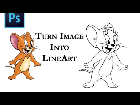 Turn Image into Line Art/ Outline Adobe Photoshop  #Portrait