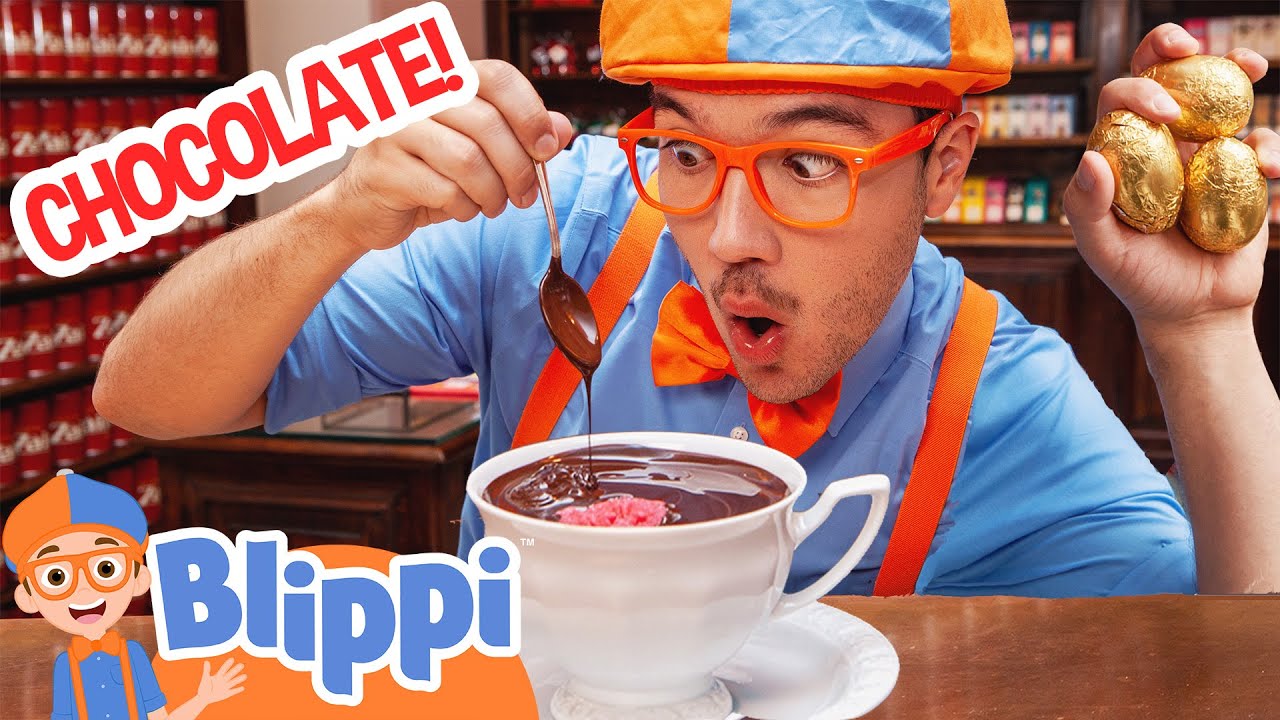 Blippi’s Makes Chocolate Surprise Eggs at the Chocolate Factory! Educational Videos for Kids