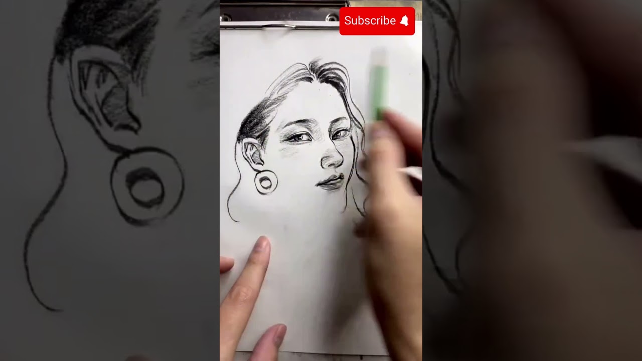 Drawing Face Portrait #drawing #drawingfast  #drawingsketch  #realstictface #art #sketch