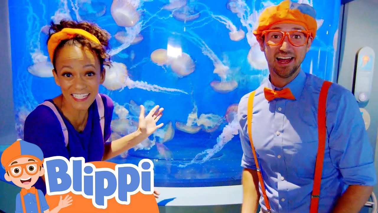 Blippi and Meekah's Fun Night at the Aquarium! | Educational Videos for Kids
