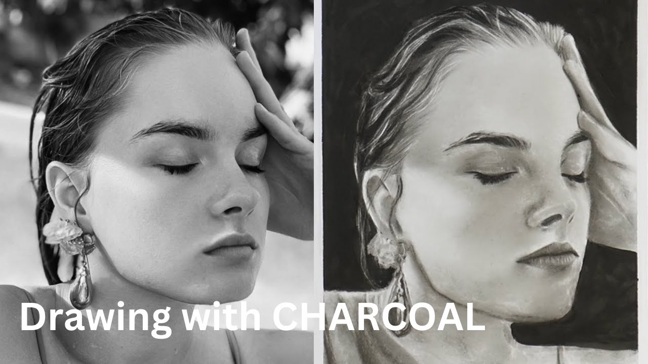 Drawing portraits from photos – Charcoal portrait drawing