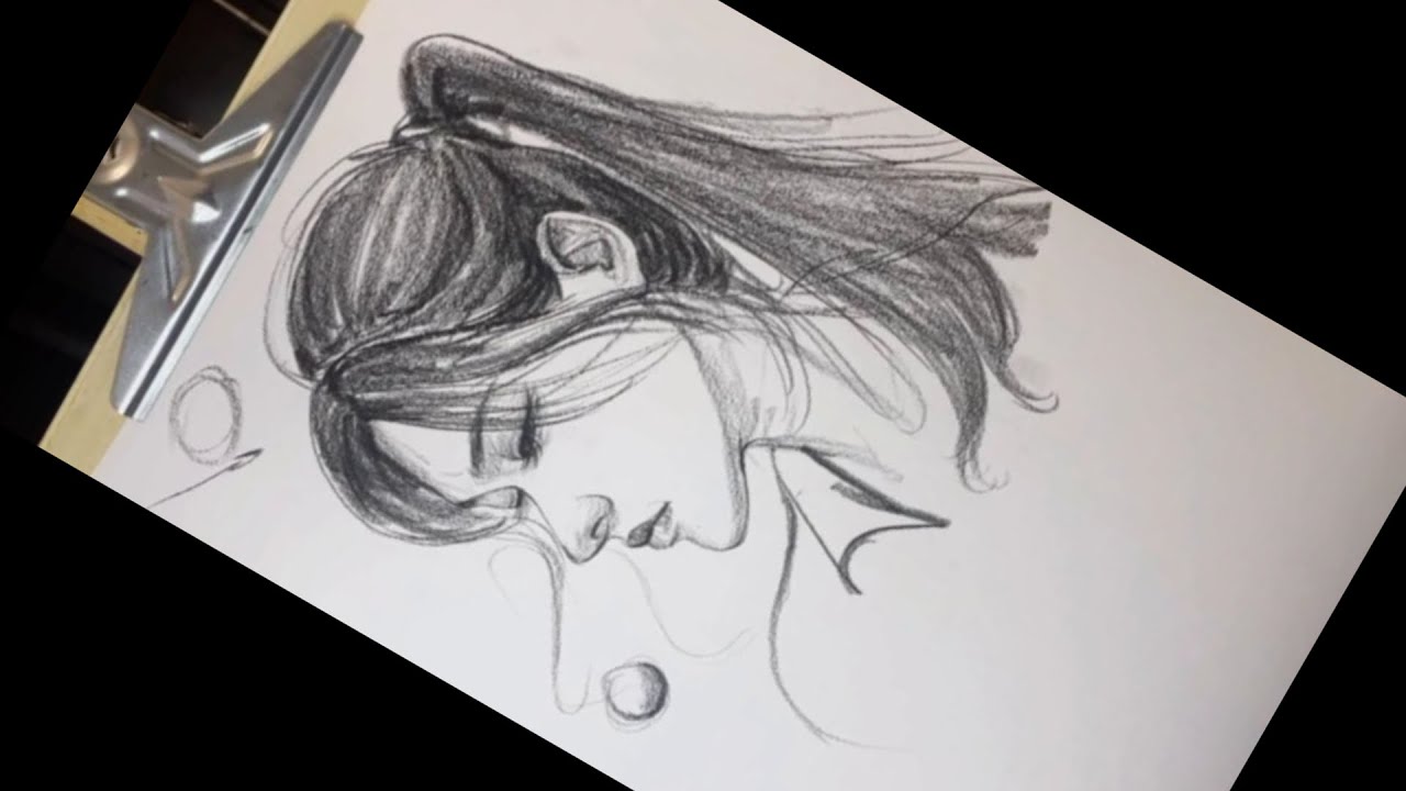 Easy Drawing with Pencil How to Draw a Portrait of Girl Using Reference Photo