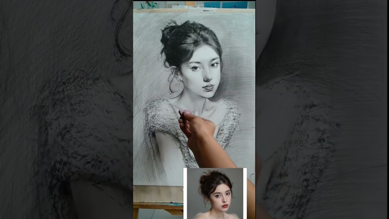 draw realistic portrait #drawingpencil #learningsketch  #realisticdrawing  #portraitdrawing