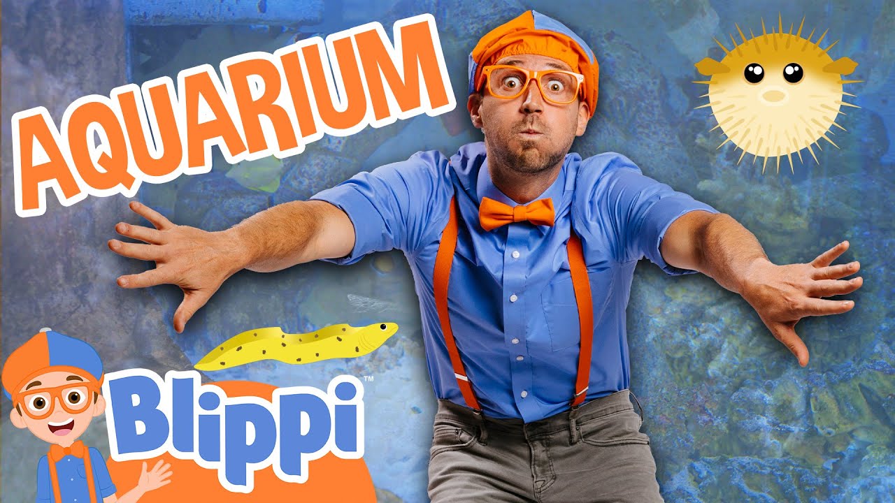 Blippi Makes A Splash At The Marine Aquarium 🌊 Sea Animals for Kids | Educational Videos for Kids