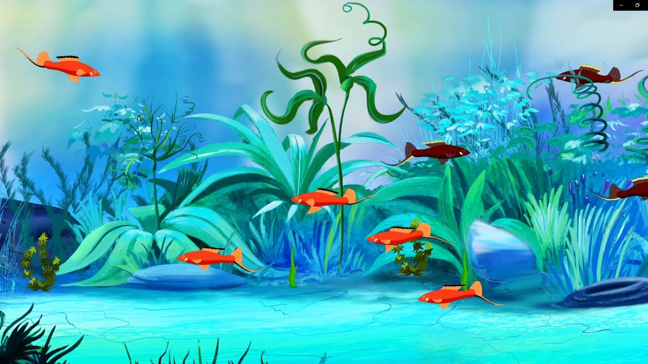 Cartoon Undersea Lullaby | Animated aquarium fish with calming music for a baby