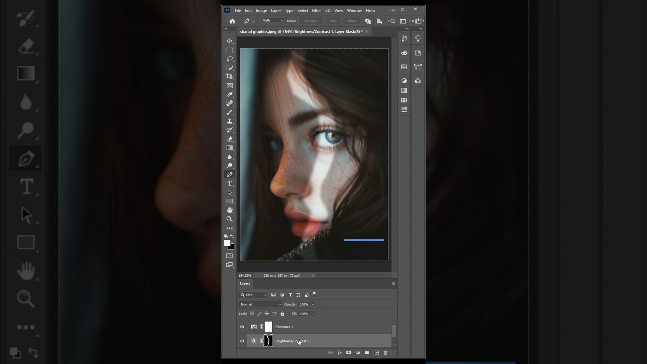 Realistic Dual Lighting Effect in Photoshop Tutorial. #shorts