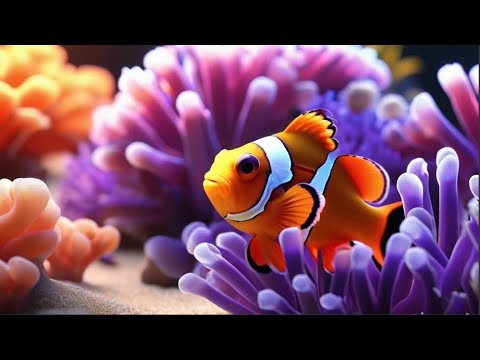 nemo fish in aquarium「🐳Relax your mind: real pictures and relaxing music. 🐠At this time, 🐟