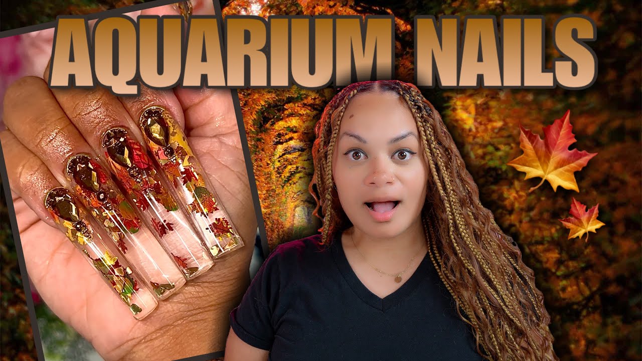 FALL AQUARIUM NAILS 🍁🍂 HARD GEL NAILS