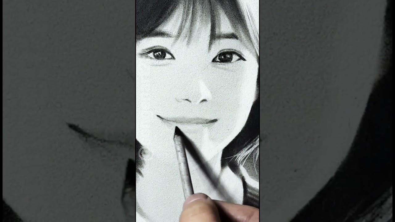 "Enchanting Charcoal Portrait of a Charming Girl ✨💖#charcoaldrawing #portraitdrawing #shorts