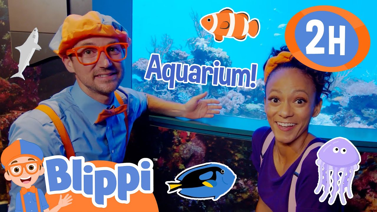 Blippi and Meekah's Amazing Aquarium Fun! | Animals for Kids | Funny Cartoons | Learn about Animals