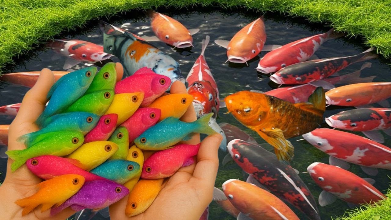 Surprised Catch Aquariums in Small Ponds, Baby Turtles, Eels,Swallow, Carp, Neon Fish, Discus Fish