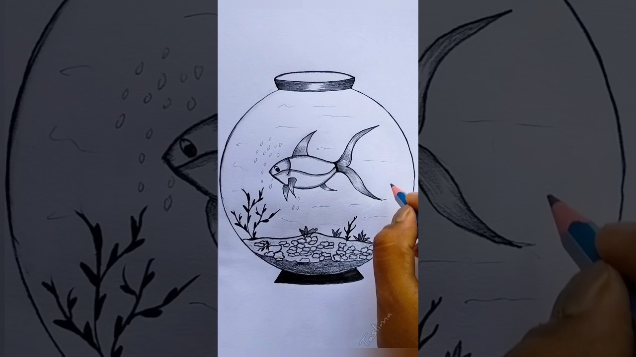 Fish Aquarium #drawing #shorts #youtubeshorts