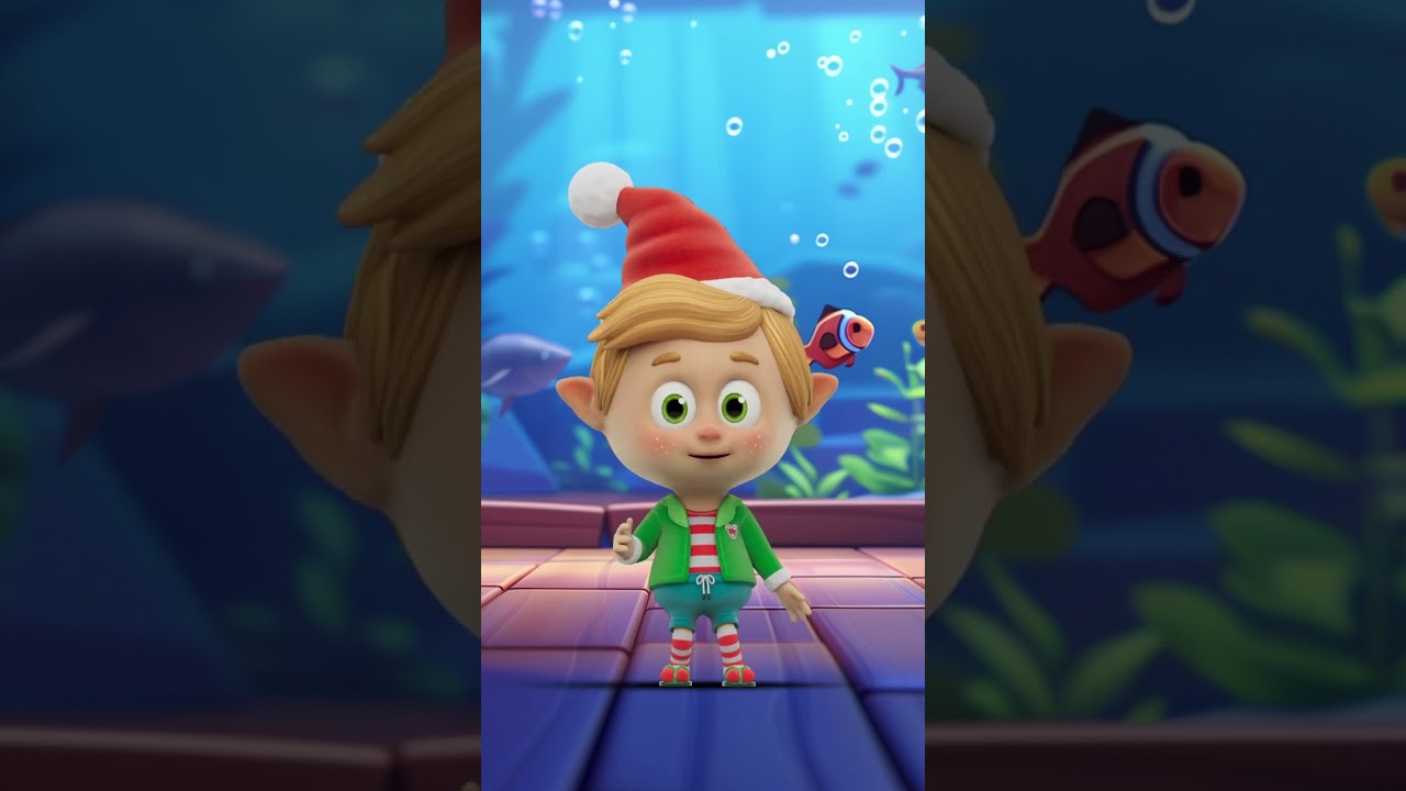 Santa's Little Elf Aquarium Trip 🐟 #shorts #cartoons #travel