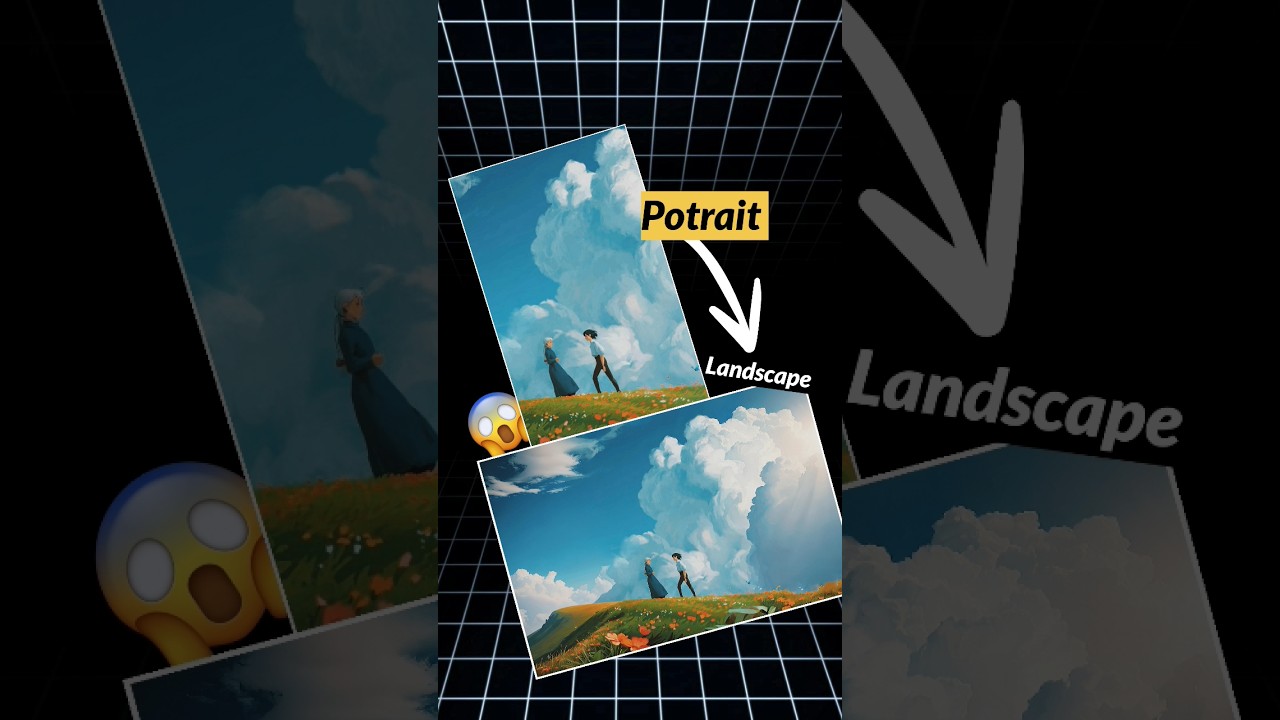 How to Convert potrait photo to landscape photo | #shorts #photoediting