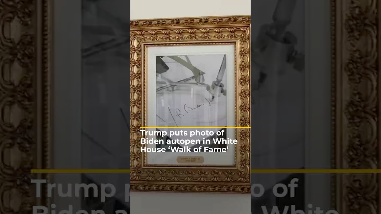 Trump puts photo of Biden autopen in White House ‘Walk of Fame’ | AJ #shorts