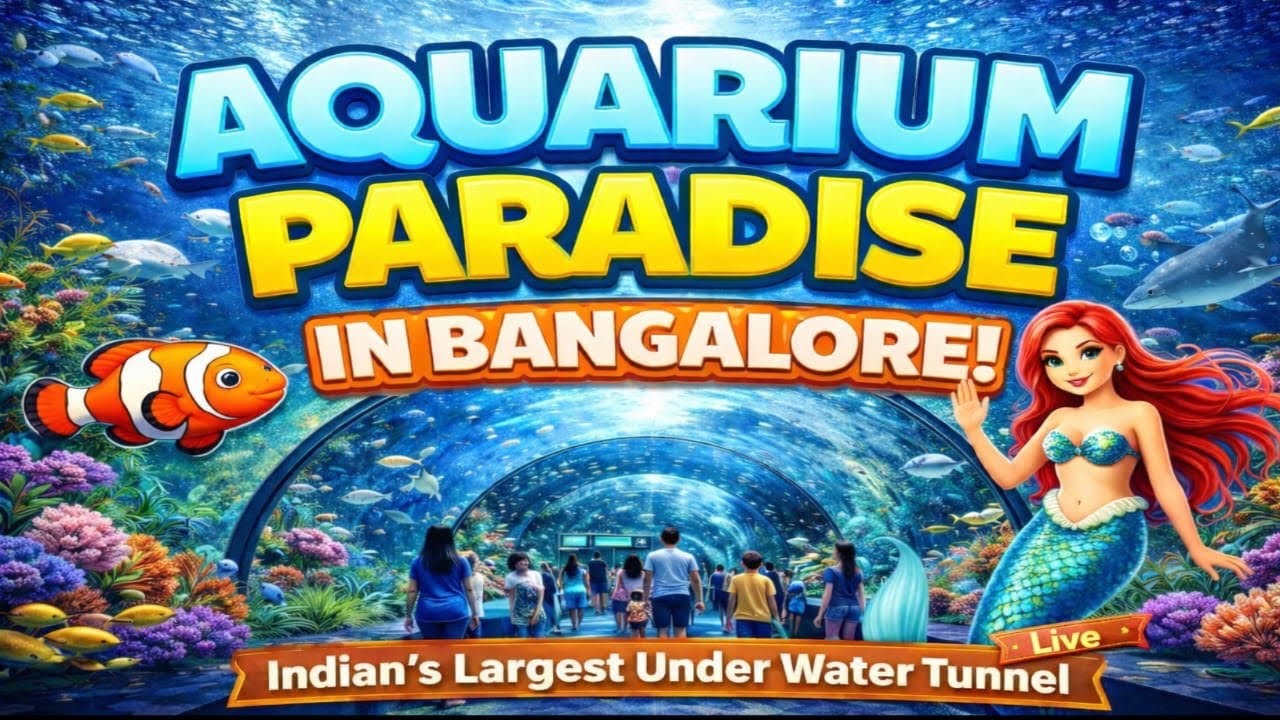 Aquarium Paradise India’s Largest  Aquarium in Bengaluru and Live Mermaid Show Underwater Tunnel