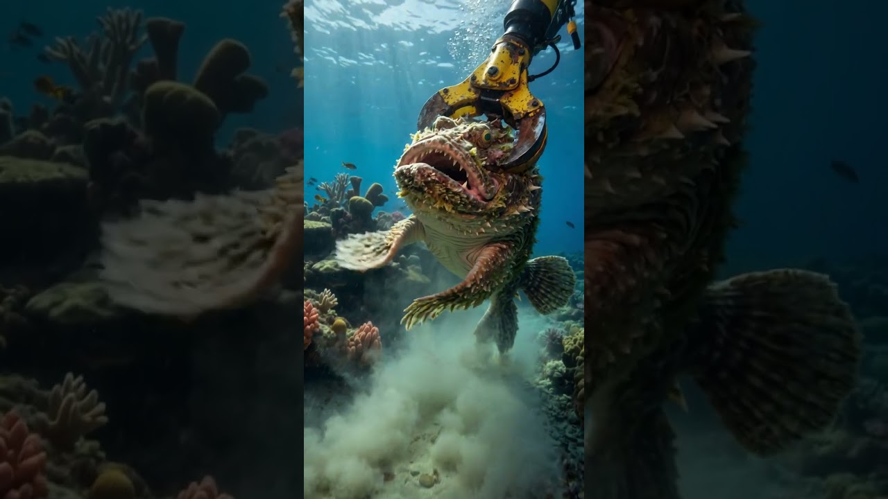 This Fish Didn't Expect to Meet a Mechanical Grabber #underwater #ocean #moments