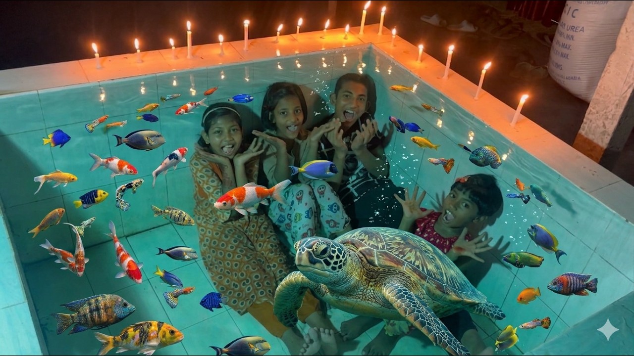 Nocturnal Kids Cleaning Exotic Aquarium Fish Tank