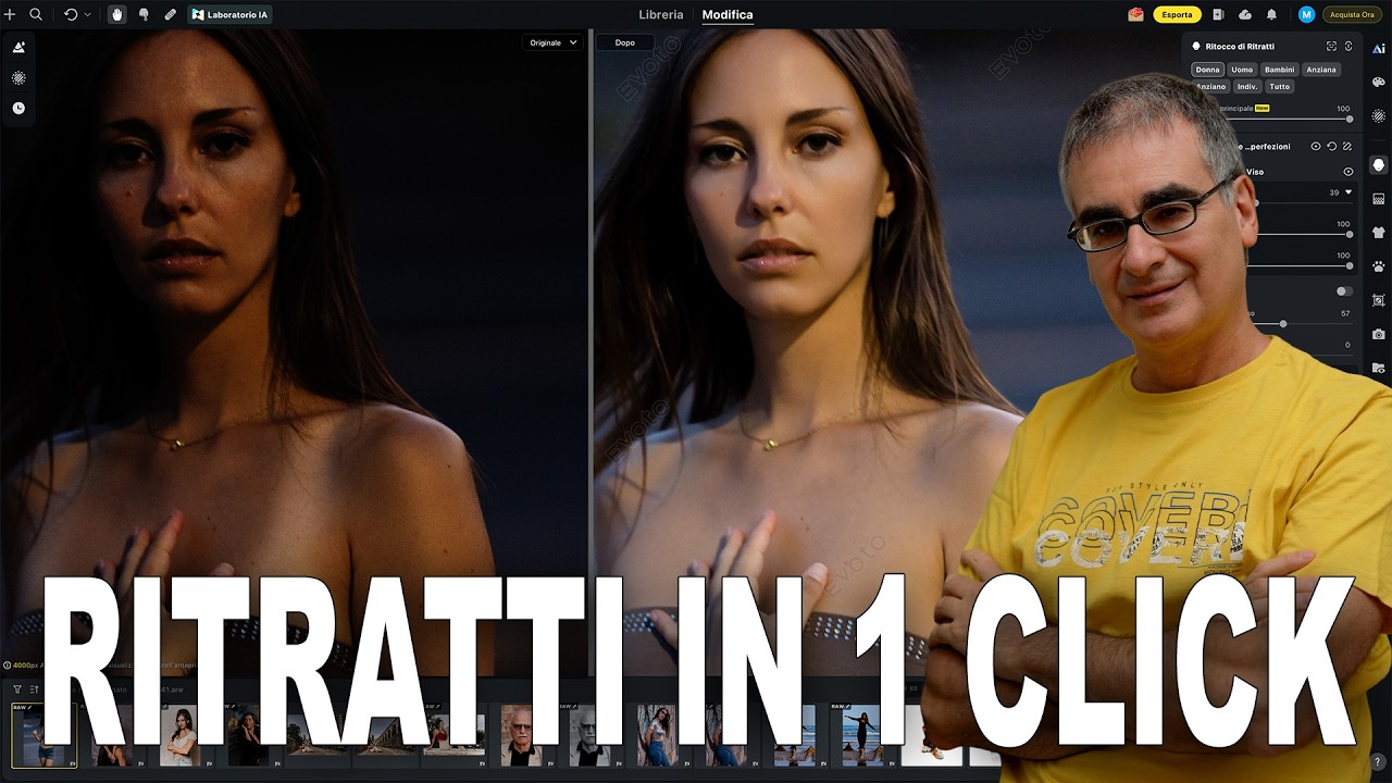 Post-Produzione Fotografia di Ritratto FACILE con Evoto AI 7.2