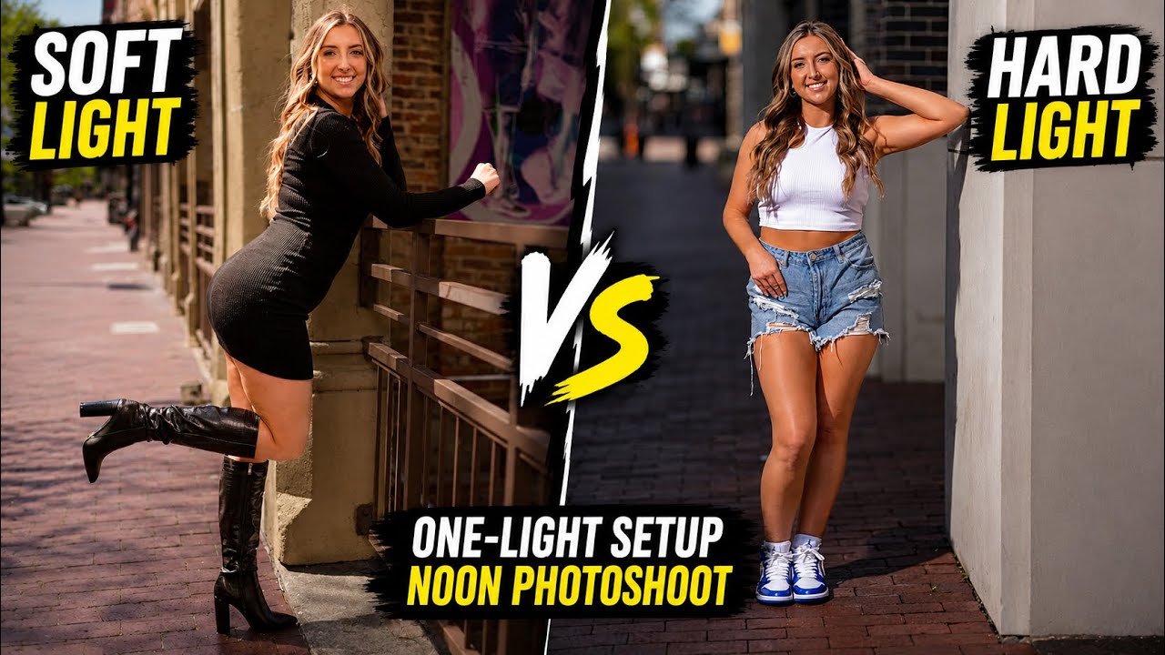 Best Portrait Light at Noon? Soft Light vs Hard Light with a One-Light Setup
